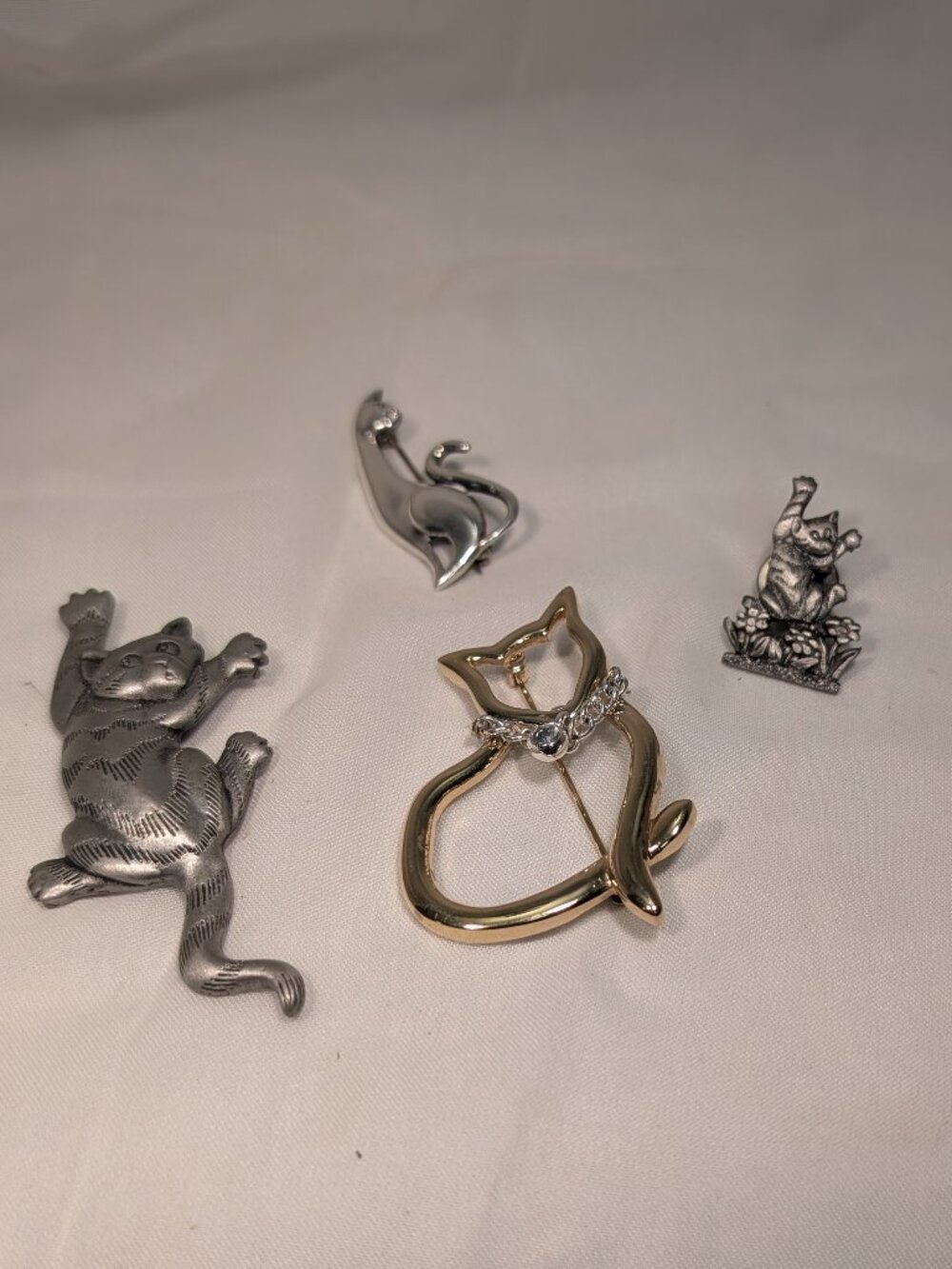 4 CAT PINS For The CAT Lover or GREAT GIFT for the CRAZY OLD CAT LADY or "MAN"